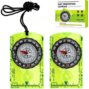 GJX Outdoor Compass with Adjustable Declination,Magnifier,Ruler,Scale,Multifunctional Kids Waterproof Compass for Map Reading,Hiking,Camping,Navigation&Survival.