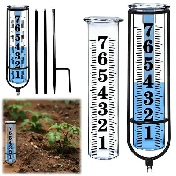 GJX Outdoor Freeze Proof Rain Gauge with Large Clear Numbers Rain Water Meter for Measuring Rainfall Garden Use Outdoor Monitoring Weather Station Enthusiasts 36 Inch Tall