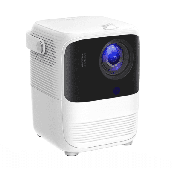 GJX Outdoor Projector,Low Blue Light Eye Protection Projector,Dual Band WiFi Support Projector with WIFI and Bluetooth,While