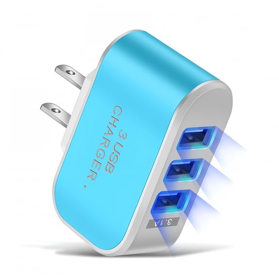 GJX Outlet Extender with USB, USB Wall Charger, USB Charger Block, Multi Plug Outlet Extender, USB Plug Adapter with 3 USB Wall Charger Ports, 3.1A Plug Outlet with 3 USB Ports for Office Travel