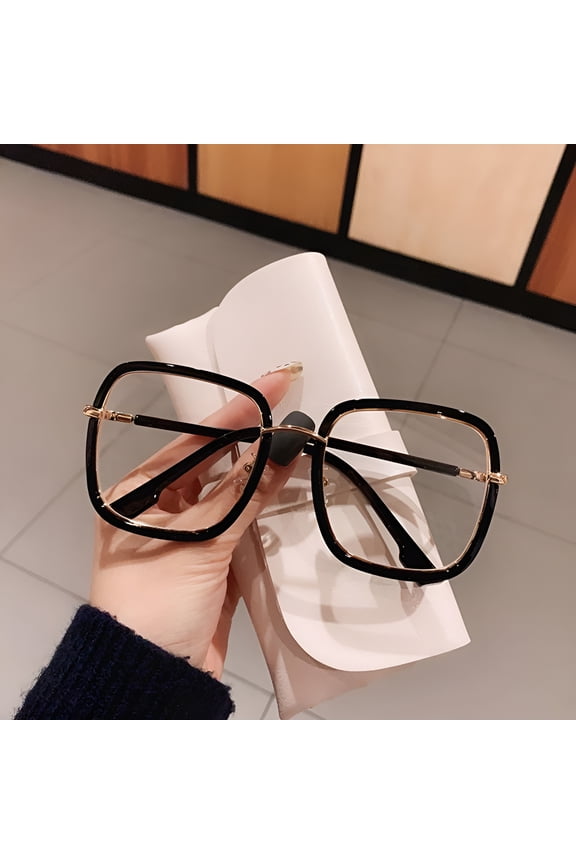 Oversized Clear Square Glasses Women Fashion Anti-Blue Optical Glasses Classic Plastic Eyeglasses Eyewear