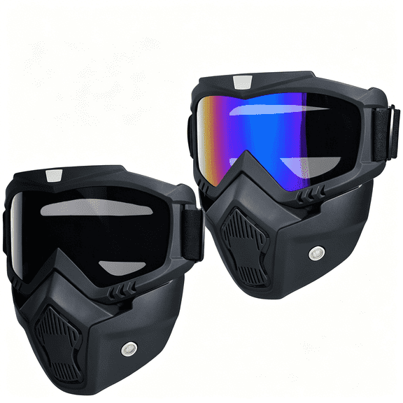 GJX Paintball Mask Anti Fog,Tactical Full Face Mask Ski Mask Goggles Detachable Adjustable,Motorcycle Riding Face Protection