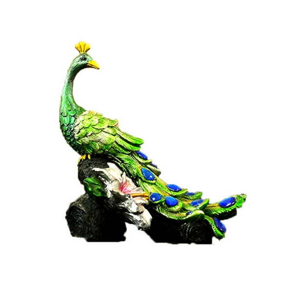 GJX Peacock Decor,Exquisite Resin Craftsmanship Peacock Sculpture,Creative Peacock Design with Vibrant Colors Long-lasting High-Quality Resin Material Peacock Display Piece,Multicolor,5.5*5.1In