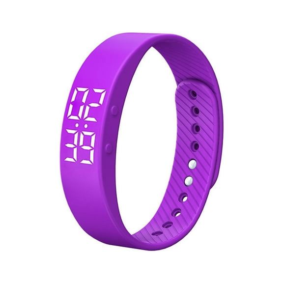 GJX Pedometer Watch Waterproof Design Step Counter Smart Pedometer Fitness Tracker Watch Purple