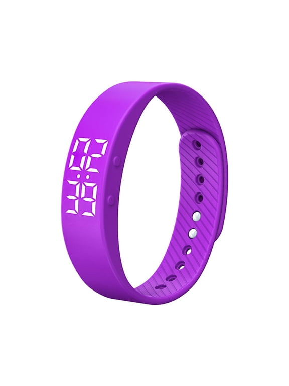 Pedometer Watch Waterproof Design Step Counter Smart Pedometer Fitness Tracker Watch Purple