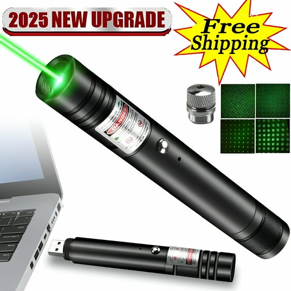 GJX Pen Light,Green Laser Pointer,Rechargeable LED Flashlight with Laser Pointer for TV/LED/LCD Screens Presentation Office,Outdoor Uses,Adventure,Business Gifts