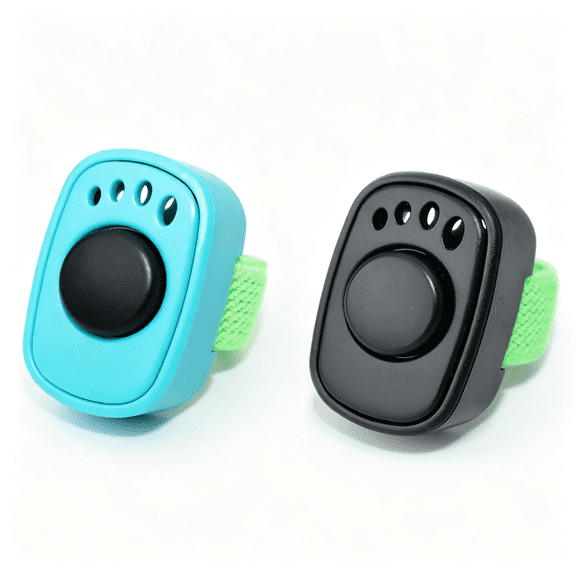 GJX Pet Clicker for Dogs/Cats/Horses/Birds Or Other Animals - Mini Finger Clickers for Training (Dog Clicker, Finger Clickers Black+Blue)