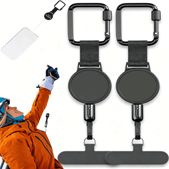 GJX Phone Lanyard,Retractable Phone Tether,For Smartphones,For Skiing,Hiking,Cycling