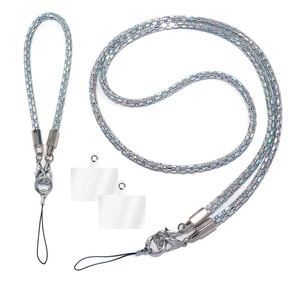 GJX Phone Lanyards,Glitter Wrist Strap with Phone Patches String Bling Wristlet Strap Neck Shoulder Strap for Phone Cases Wallet,Colorful