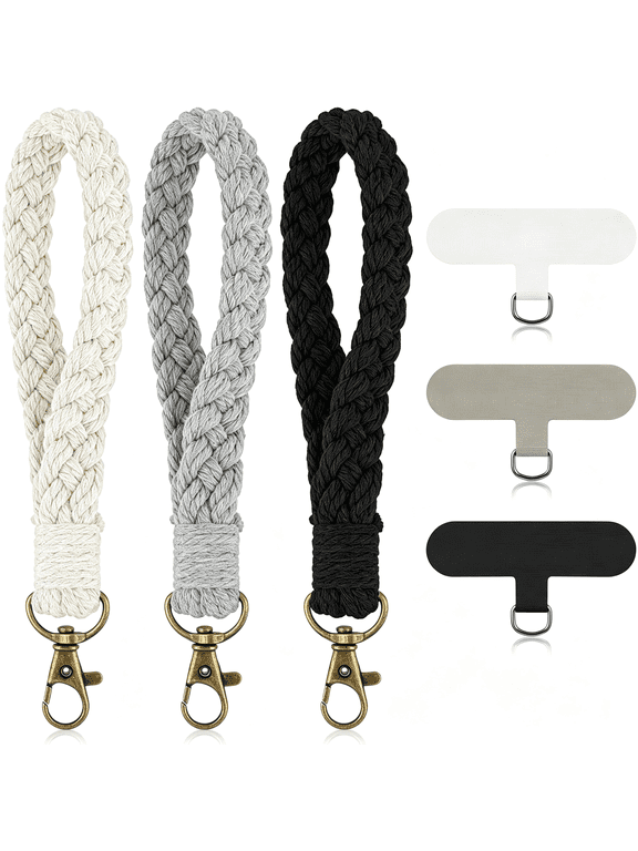 Phone Wrist Strap,3 Pcs Cell Phone Lanyard with Tether Tab Keychain Wristlet Charm Anti-Loss Phone Chain for Women Men Anti-Loss Phone Wristlet