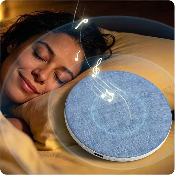 GJX Pillow Speaker, under Pillow Mellow Sleep Speakers Bluetooth White Noise Machine for Sleeping Side Sleepers, Flat Sleeper with Smart App Built-In Sleep Music, Gifts for Adults Teens (Blue)