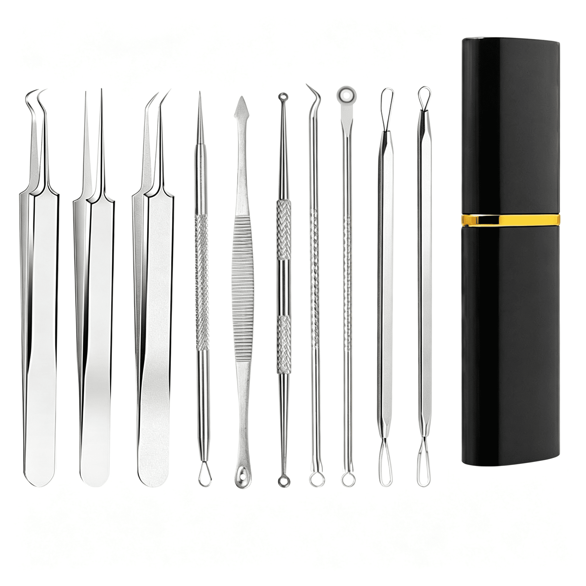 GJX Pimple Popper Tool Kit-10Pcs Blackhead Remover Comedone Extractor ...