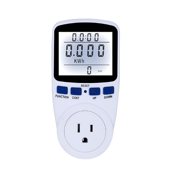 GJX Plug Power Consumption Meter Energy Voltage Amps Electricity Usage Monitor, LCD Display for Energy Saving
