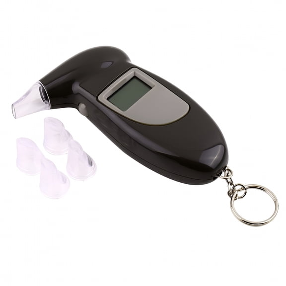 GJX Pocket LCD Digital Alcohol Breath Analyzer Breathalyzer Tester Detector Black