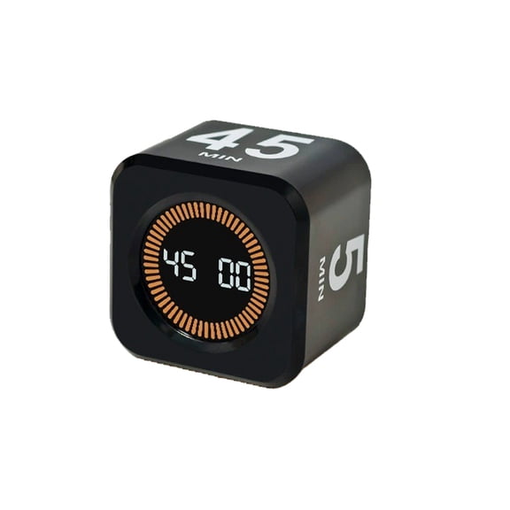 GJX Pomodoro Timer Cube Visual Productivity Flip Timer for Kids Classroom Desk 5/10/25/50Mincountdown Silent&Sound Mode Digital Cube for Adhd Study Work School Game Kitchen