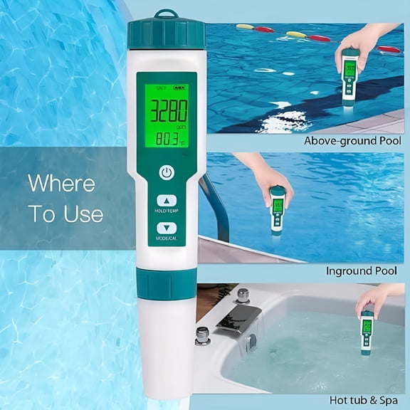 GJX 2026 New Pool Salt Tester Ph and Salt Meter for Saltwater Pools Ph and Salinity Digital Tester for Swimming Pools Hot Tubs and Swim Spas for Pool, Spa, Hot Tub, Swim Spa