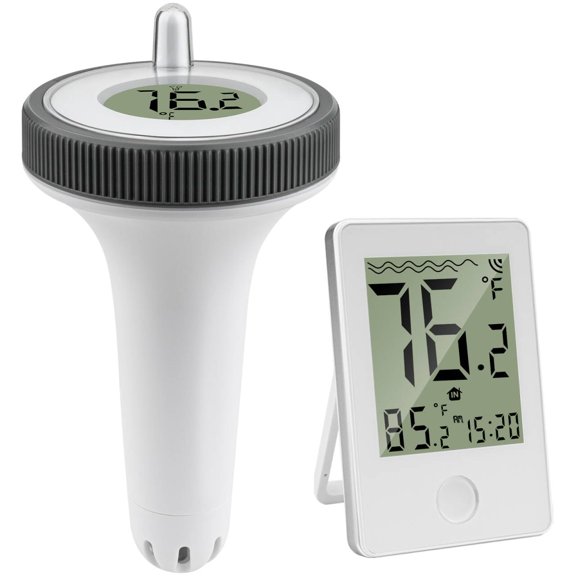 GJX Pool Thermometer Floating with Large Digital Screen,Waterproof Pool Temperature Thermometer Floating for Swimming Pools,Hot Tubs,Spa&Fish Tank