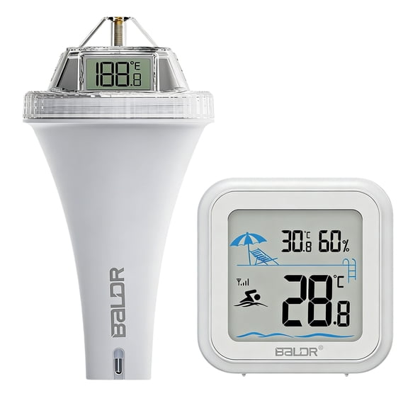 GJX Pool Thermometer Wireless, Pool Thermometer Floating Easy Read, Smart Floating Pool Thermometer with 360 Triple Display, App Remote Monitor Water Thermometer for Pool, Spa, Hot Tub