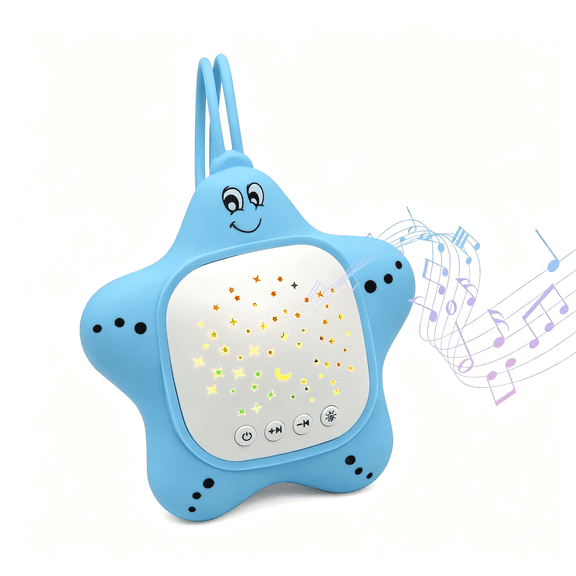 GJX Portable Baby White Noise Sound Machine,Rechargeable Baby Soother with Projector Night Light for Deep Restful Sleep,Sleep Sound Aid Calming Music for Travel,Nursery,Bedroom,Car,Crib Toys