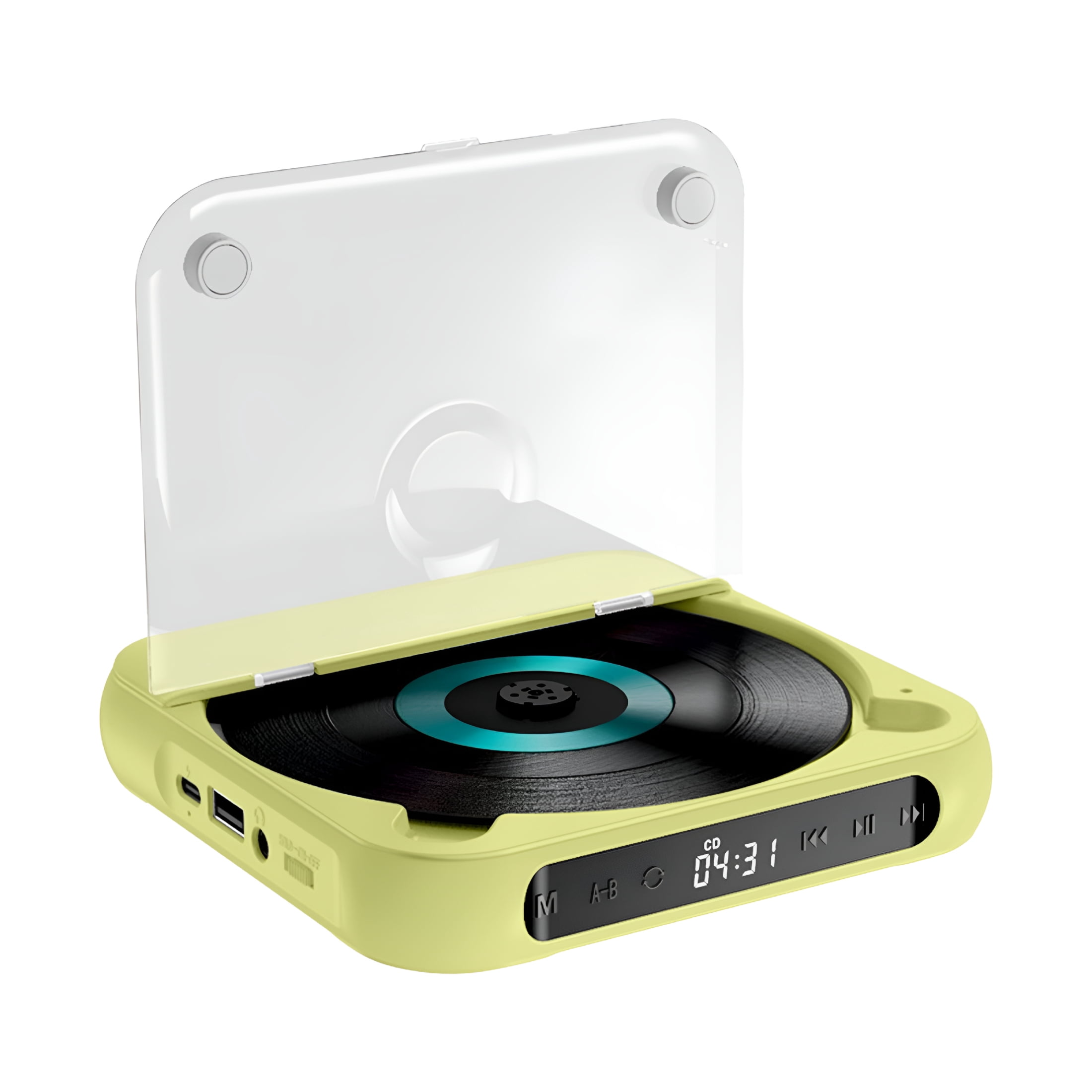 GJX 2026 New Portable Cd Player Wireless,Shock Protection,Usb/Aux Input,Rechargeable Battery,Lcd Display for Music and Audio Learning,For Travel,Home,Study