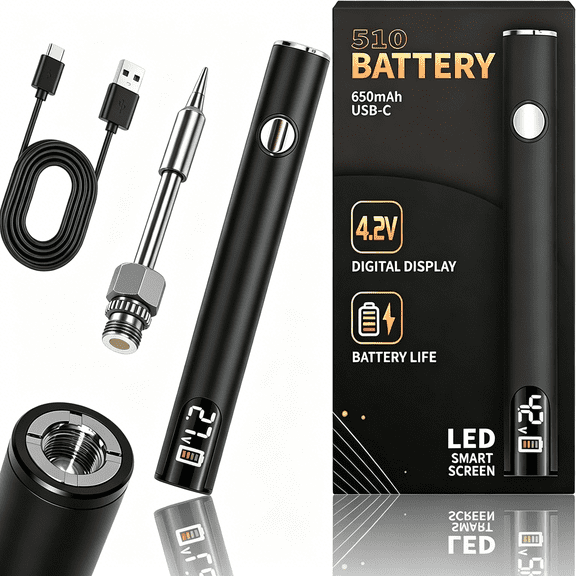 GJX Portable Cordless Soldering Iron Cart Pen, 3-Temp Rechargeable Soldering Set with Led Display, 510 Thread Universal Connector, Beginner Welding Tool for Electronics Repair