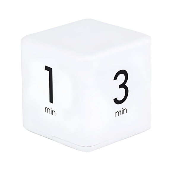 GJX Portable Cube Timer Digital Kitchen Timer Countdown Alarm 1-3-5-10 Minutes Flip Timing with Digital Display Time Management for Study Sports Cooking Gaming Office