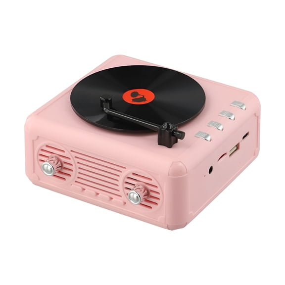 GJX Portable FM Radio Built-in Speaker Retro CD Player Bluetooth-Compatible Speaker