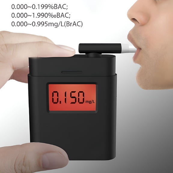 GJX 2026 New Portable Handheld Digital Breath Alcohol Tester Analyzer Detector Breathalyser for Personal Use, Safety Check, Driving Test, Alcohol Monitoring, Pre-Driving Test, Travel, Party Use