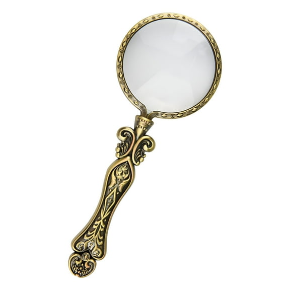 GJX Portable Handheld Embossed Magnifying Lens Magnified Glasses Small for Reading Jewelry Nature Exploration Seniors