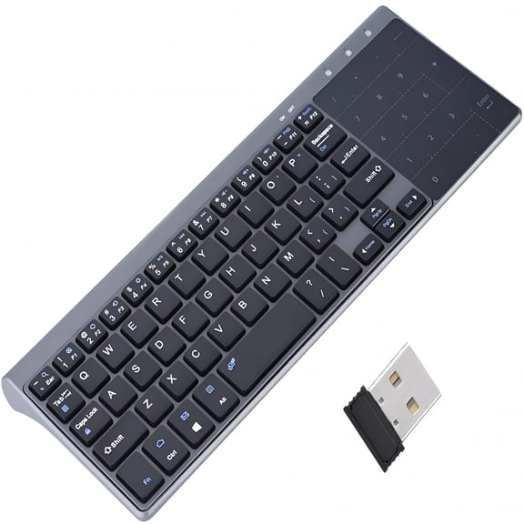 GJX Portable Keyboard,Slim 2.4Ghz Wireless Keyboard Handheld with Touchpad for Pc/Notebook/Tv Box