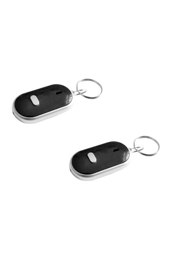 Portable LED Lost Key Finder Locator Keychain Whistle Sound Control Keyring Finder 2PCS