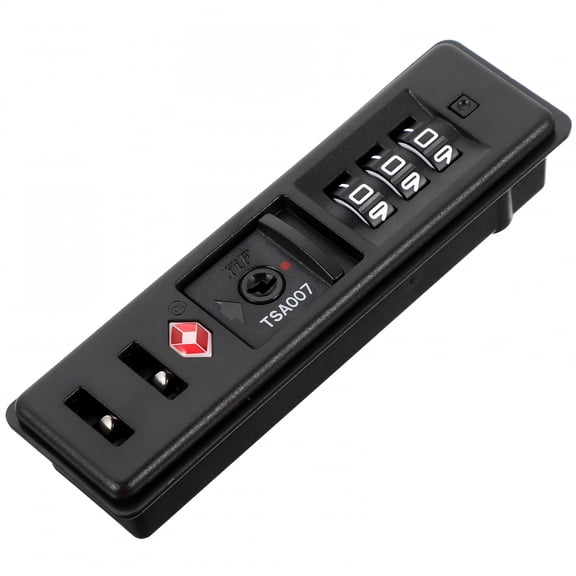 GJX Portable Luggage Lock Built in Sunk Lock Anti Theft Combination Lock Black