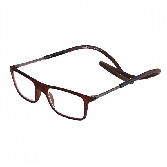 GJX Portable Magnetic Reading Glasses, Reading Glasses with Neck Hang Magnet for Men and Women, Brown for Reading,Office,Travel,Home,Computer,Everyday Use