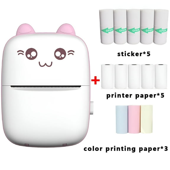 GJX Portable Mini Photo Printer, Wireless Thermal Pocket Printer for Smartphone, Compact Travel Picture Printer for Journaling, Labels, and Notes