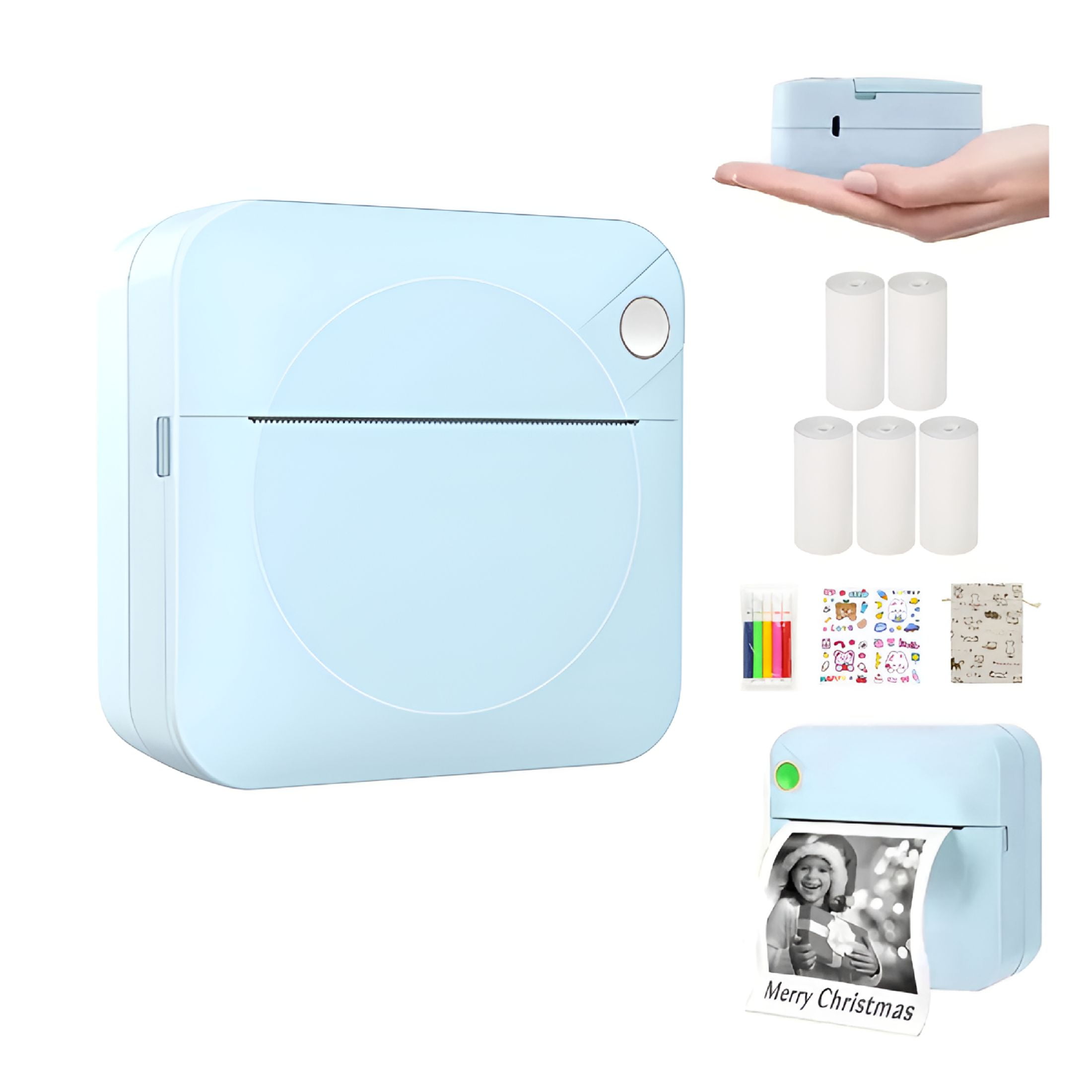 GJX 2026 New Portable Print Pod – Mini Pocket Thermal Printer for Instant Note & Photo Printing,Compact & Lightweight for On-The-Go Use for Notes,Photos,Receipts,Memos,Labels,Travel,Home,Office