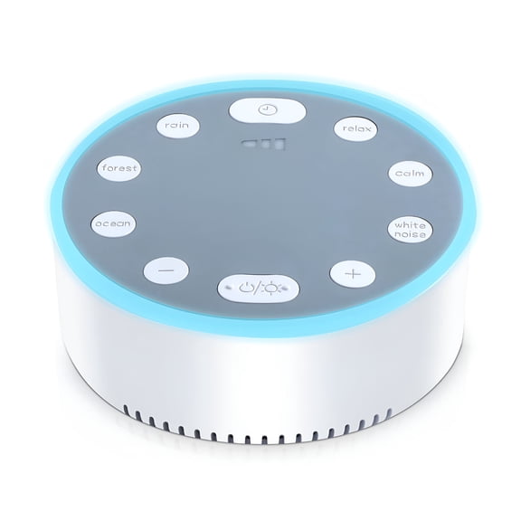 GJX Portable White Noise Sound Machine,Sound Machine with 6 Soothing Sounds Sleeping Mood Night Light 3 Dimming Modes 3 Timer for Home Office
