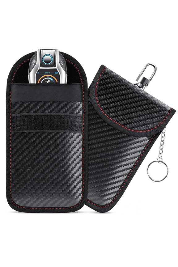 Pouch for Car Keys, Bag, Car Rfid Signal Blocking Holder, Key Fob Protector, Key Fob Cage Block Signal Anti-Theft Fob Case (2 Pack) Key Fob Cage Block Signal