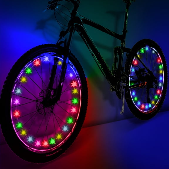 GJX Premium LED Bike Wheel Lights - Assorted Colors - Waterproof and Durable
