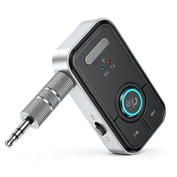 GJX Premium Pro Bluetooth 5.4 Transmitter Receiver,2-In-1 Wireless Transmitter for Tv/Headphones,Gym,Bluetooth Receiver for Car/Home Stereo Bluetooth Adapter