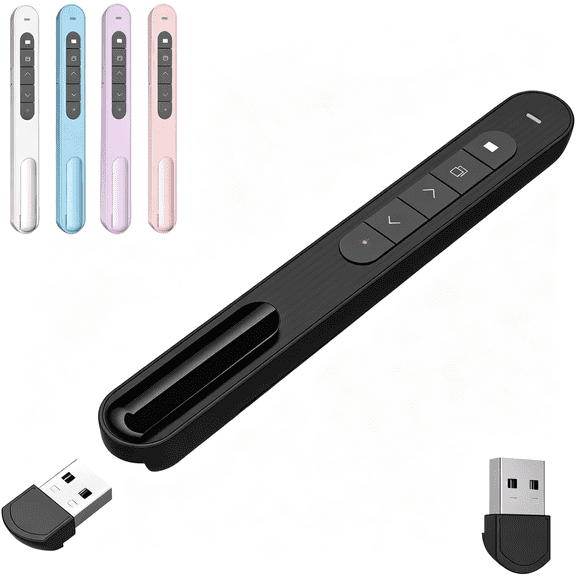 GJX Presentation Clicker for Powerpoint Presentations,Black,A Long-Range Wireless Presenter Remote,Magnetic Usb Receiver,Powerpoint Clicker Compatible with Windows/Android/Macos/Linux