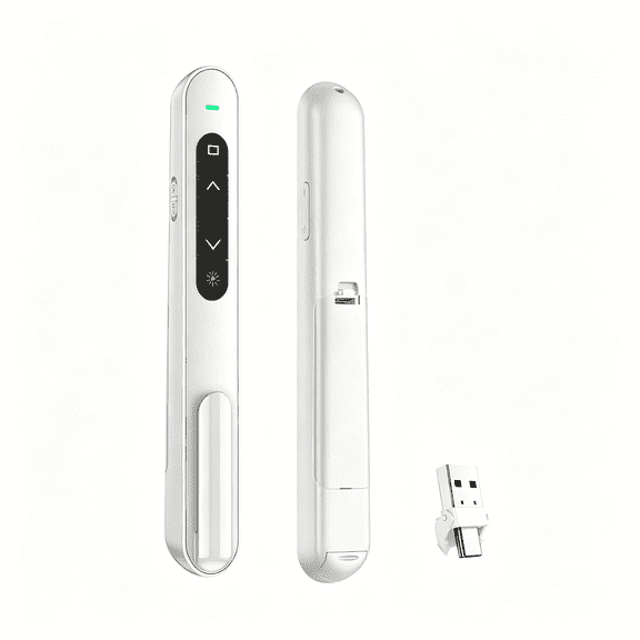 GJX Presentation Clicker with Volume Control, 2.4GHz USB Wireless Presenter Remote, PowerPoint Clicker Slide Advancer Compatible with Mac, Windows, Google Slides, Keynote