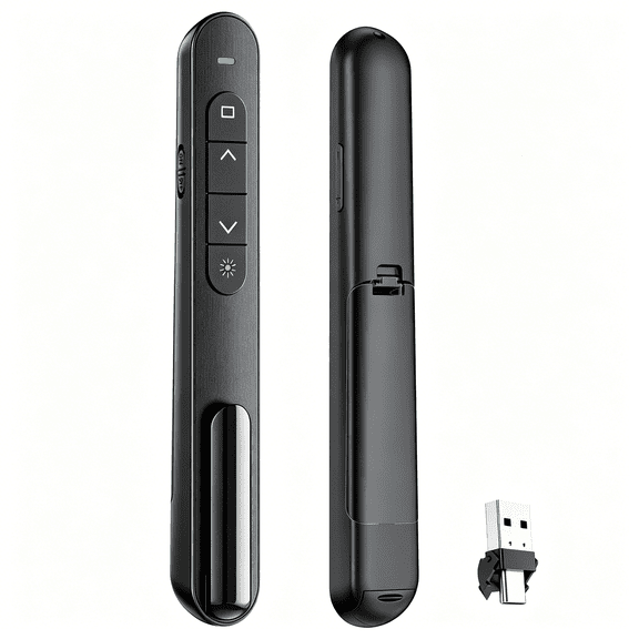 GJX Presentation Clicker with Volume Control,2.4Ghz Usb Wireless Presenter Remote,Powerpoint Clicker Slide Advancer Compatible with Mac,Windows,Google Slides,Keynote