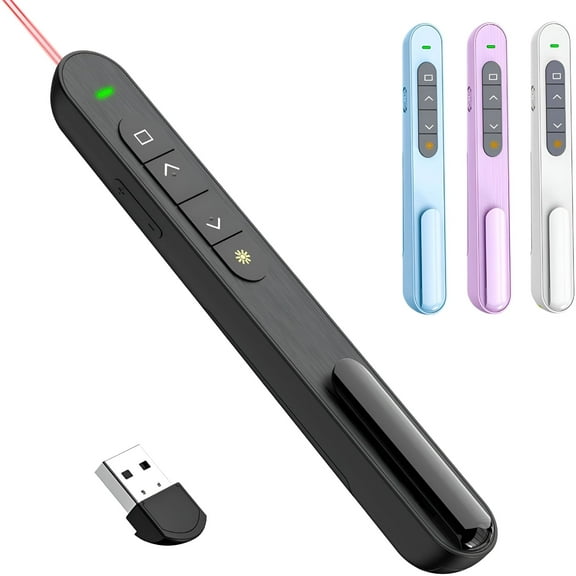 GJX Presentation Clicker,Wireless Presenter,PPT PowerPoint Clicker,RF 2.4GHz USB Presentation Remote Control for Keynote/PPT/Mac/PC
