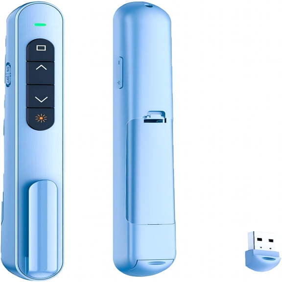 GJX Presentation Clicker for PowerPoint,RF 2.4GHz USB Wireless Presenter Remote with Volume Control,Slide Advancer for Mac,Windows,Laptop