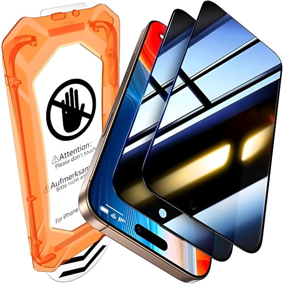GJX Privacy Screen Protector for Iphone 16 Pro Max,Military Grade Shatterproof&9H+ Hardness,Full Coverage Tempered Glass Protection,Screen Protector for 16 Pro Max Privacy 2 Packs