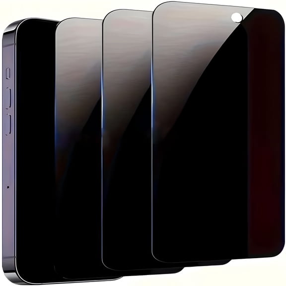 GJX Privacy Screen Protector for iPhone 17 Pro Max,3 Pack Anti-peep Tempered Glass Protective Film Anti-Scratch