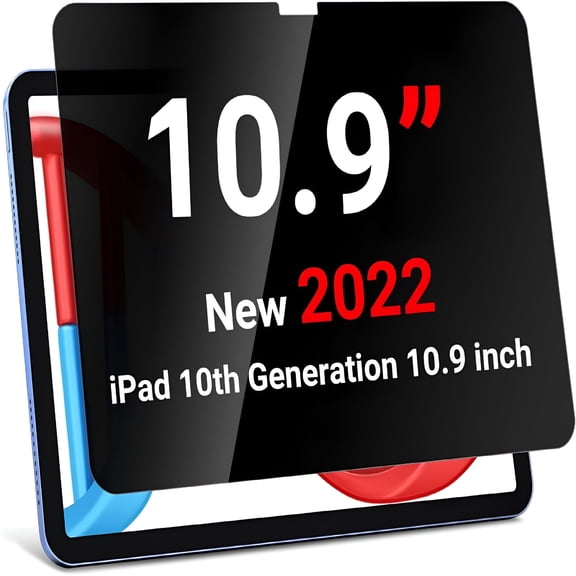 GJX Privacy Screen Protector for iPad 10th Generation 10.9 Inch 2022, Anti-Spy Matte Film with Blue Light Filter, Glare Reduction PET Guard for Work Study Travel, Easy Install