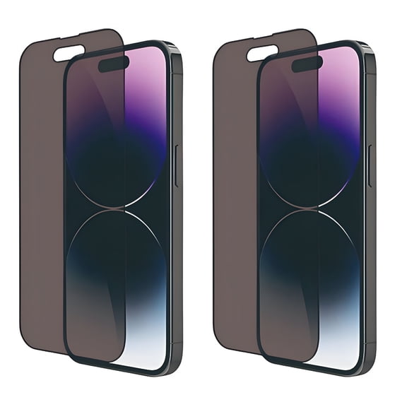 GJX Privacy Screen Protector for iPhone,Shatterproof Tempered Glass [True 28 Anti Spy] [9H Hardness] [Easy Installation Frame] Private Protector for 6.9inch-2 Pack