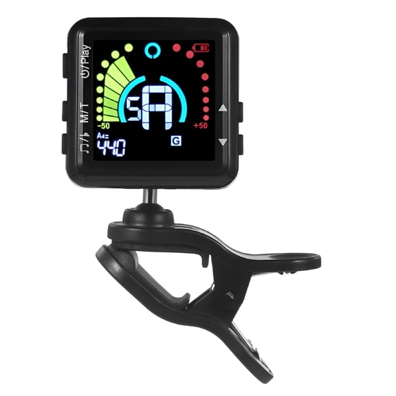 GJX Professional Electric Guitar Tuner and Metronome Clip On LED Color Display