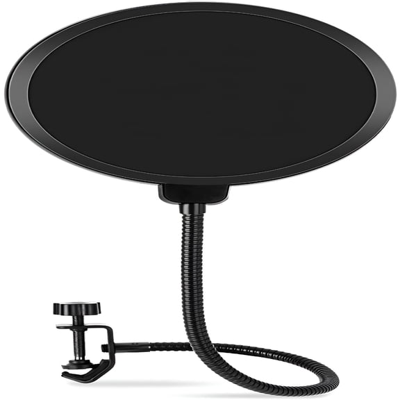 GJX Professional Microphone Pop Filter Mask Shield, Black